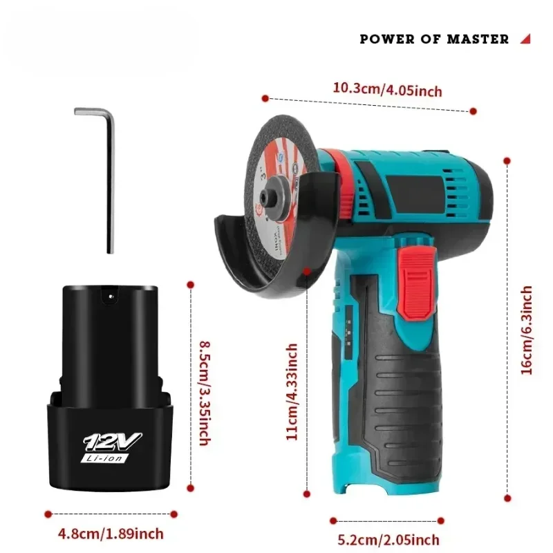 12V Mini Angle Grinder Rechargeable Grinding Tool Polishing Grinding Machine For Cutting Diamond Cordless Power Tools