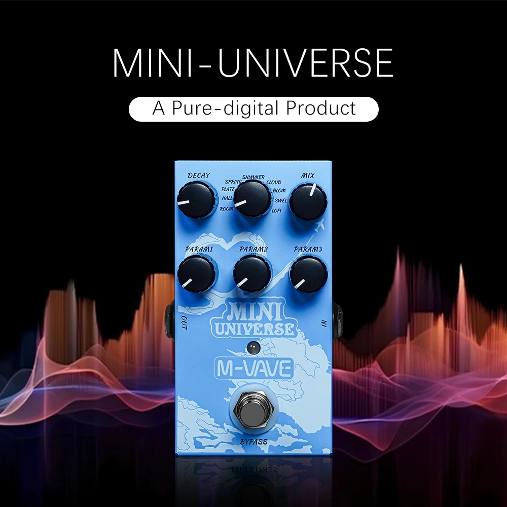 Mini Effect Maker Universe Digital Reverb Pedal 9 Reverb Effects Room/Shimmer/Lofi/Spring Reveb Effect Pedals for Guitar Pedal