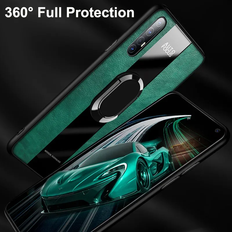 Luxury Ring Leather Phone Case For OPPO Reno 2 Z 2Z 2F 10X Zoom K1 K3 K5 K9 Pro Silicone Cover Case For Realme X XT X2 2 Pro