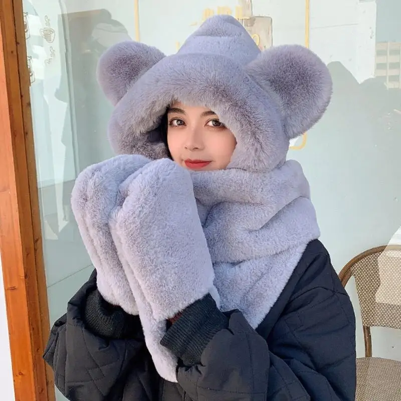 652f-ファッショナブルな冬用帽子-スカルハット-女性と男性用、寒い季節の冬のアクセサリー用のソフトフード付きウェア