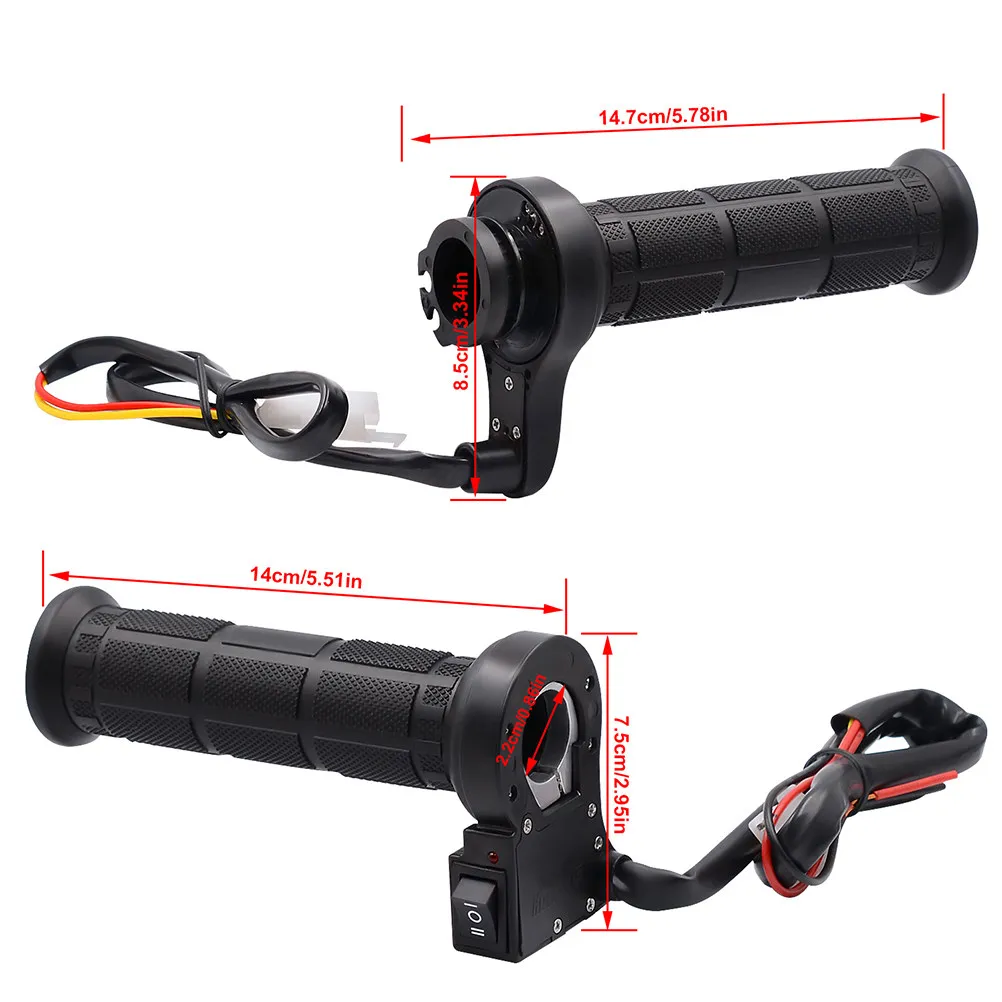 1Pair Electric Heated Handlebar Covers Motorcycle Heat Grips Adjustable Temperature Black 12V Winter Warmer Handle Three Gears