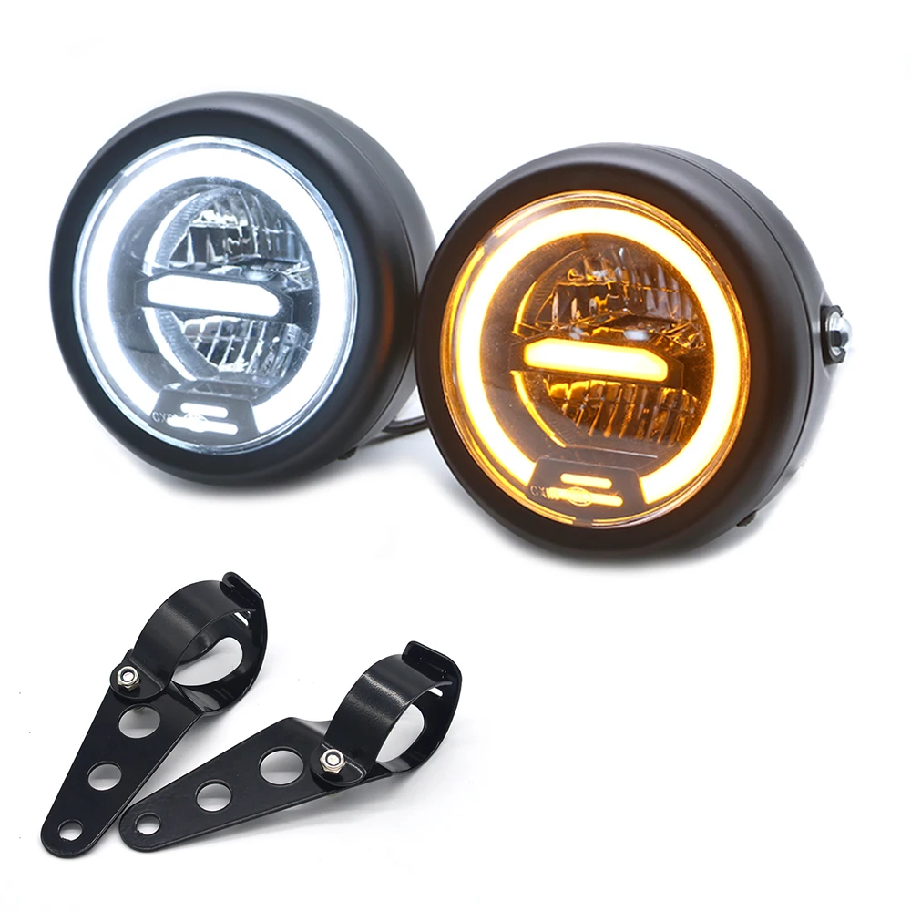 

6.5 Inch Motorcycle Led Headlight Universal 6.5" Round Head Light for Sportster Cafe Racer Honda Yamaha Suzuki Custom