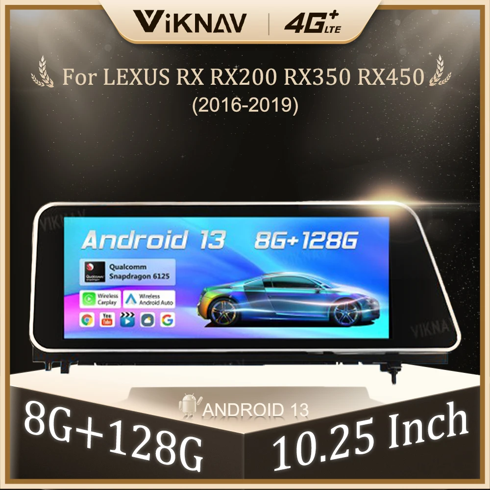 

Автомобильный радиоприемник 12,3 дюймов Android 13 для LEXUS RX RX200 RX350 RX450 2016-2019 GPS навигация Carplay автомобильный стерео Мультимедийный Плеер