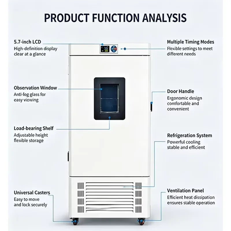 Factory Price 100L Laboratory Low Temperature Storage Cabinet with Anti-fog Window for BOD Cooling Incubator -10℃