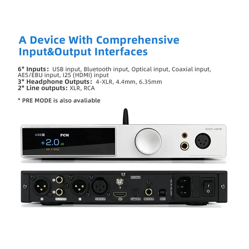 

SMSL DO400 AMP Bluetooth 5.1 Digital Headphone Power AMP ES9039MSPRO MQA-CD DAC Fully Balanced Audio Decoder Headphone Amplifier