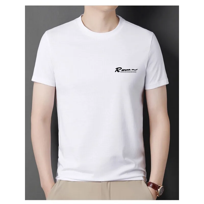 7 Colors! High Quality New 2024 Round Neck Casual Versatile Breathable Pure Cotton Short Sleeved T-shirt