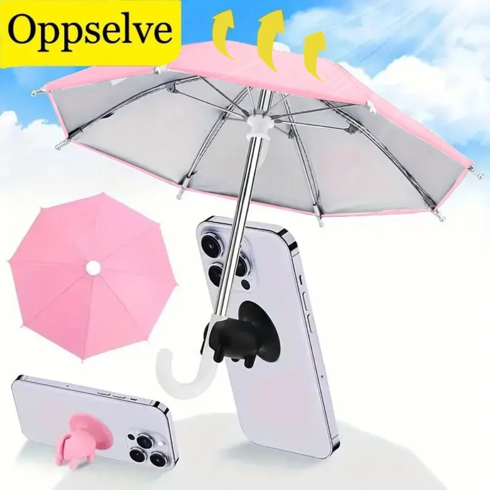 Outdoor compact phone umbrella, rain and sun protection, anti reflective phone umbrella, non reflective when playing with phones