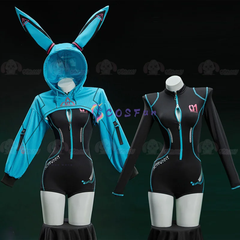 

Mikuu Косплей Костюм Банни Девушка Головные Уборы Киберсти Спортивное Боди Хэллоуин Рождество Ролевые Игры Женщины COSFun