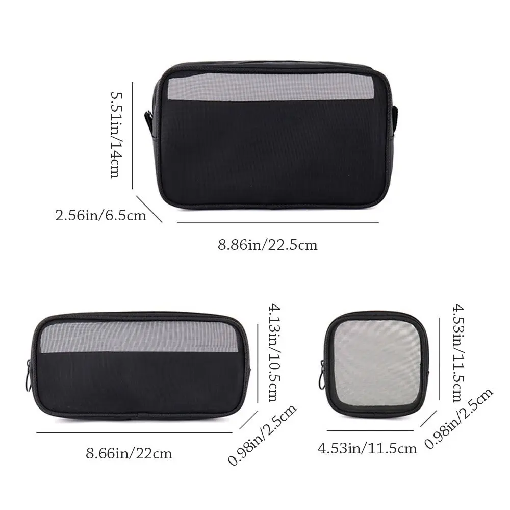Travel Large Capacity Makeup Bag Portable Multifunctional Cosmetic Pouch Mesh Toiletry Bag
