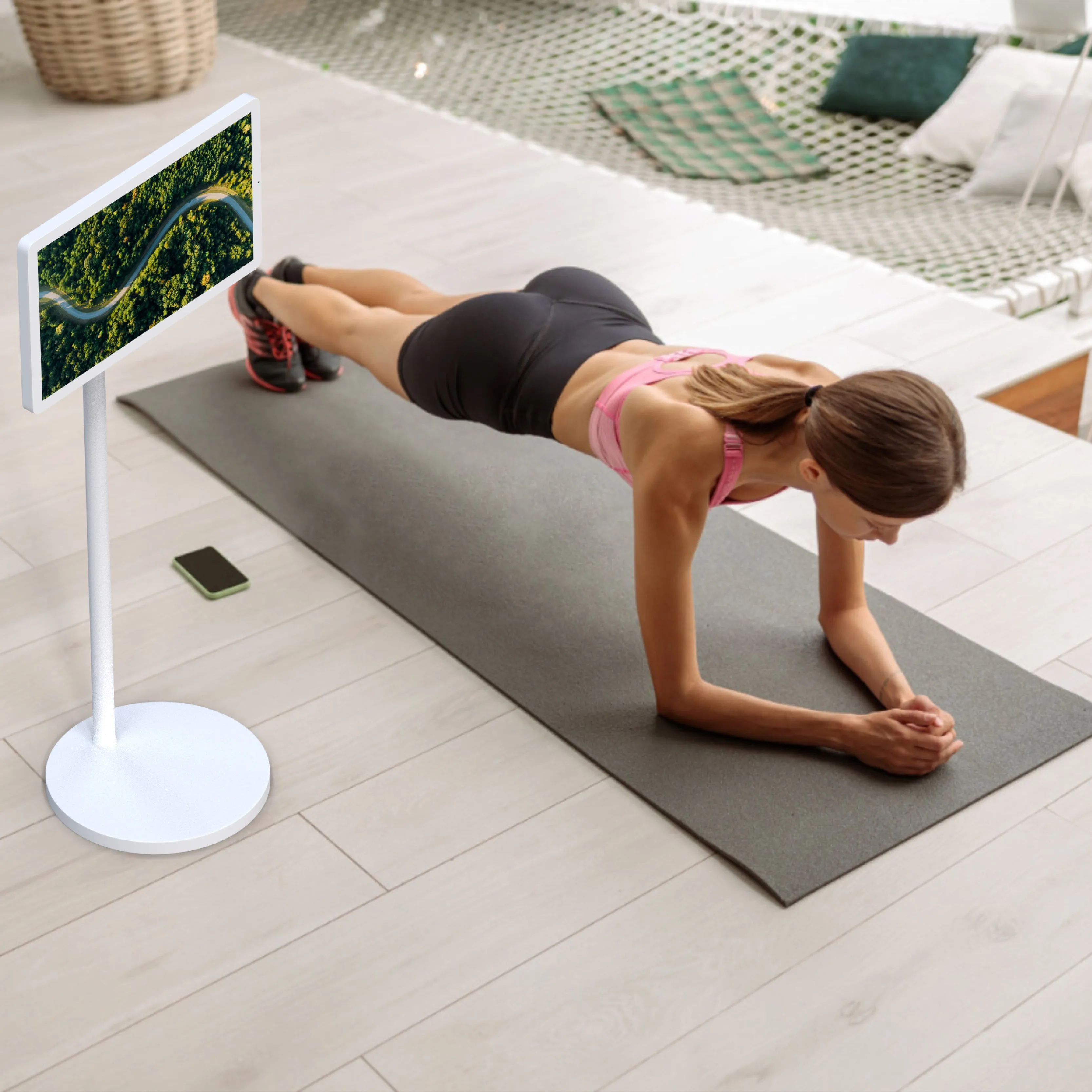 

Крытый беспроводной смарт-экран Bestietv, бесплатная подставка для сенсорного экрана, телевизор Follow Me, ЖК-дисплей для телефона