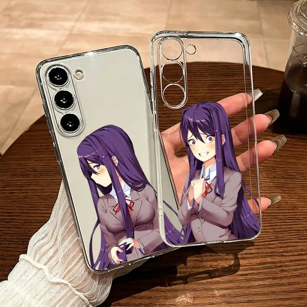 DDLC Girl Yuri Phone Case For Samsung Galaxy Simple Anti-Fall Shatterproof Transparent Printed Phone Case