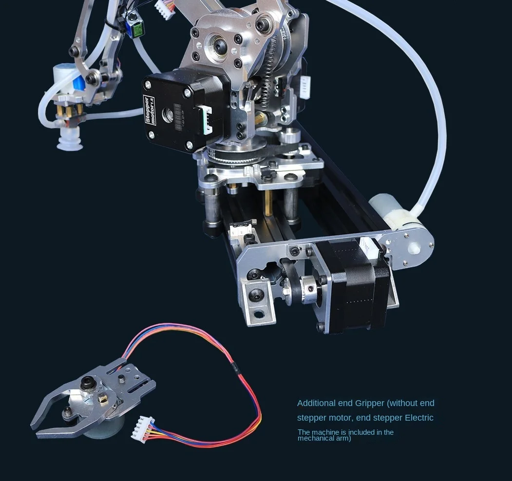 Stepping Metal Manipulator Robot Arm Bomba de ar de sucção grande para robô Arduino Modelo robótico industrial, Stepper de 4 eixos