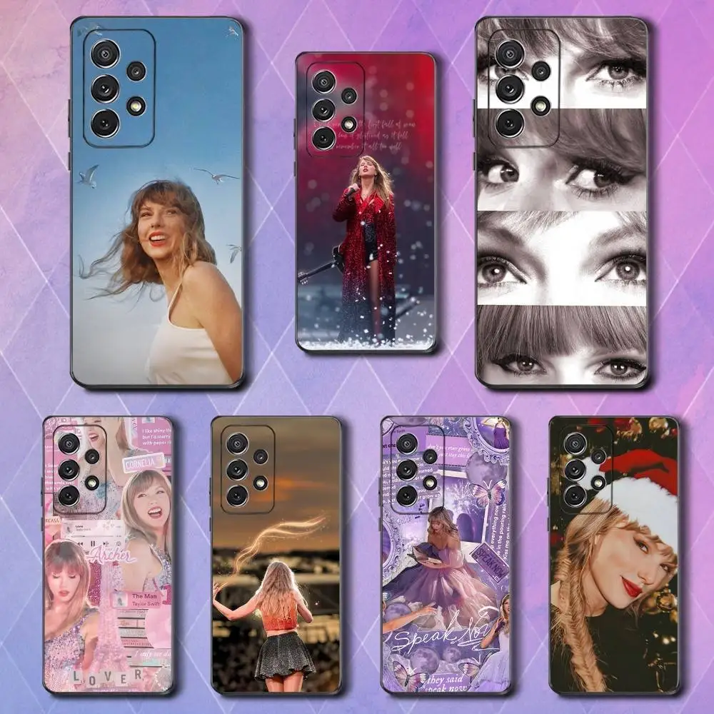 

Hot T-Taylor S-Swift Singer Phone Case For Samsung S25,S24,S23,S22,S21,S20,S10,Ultra,Plus,Lite,FE,Soft Silicone Black Cover