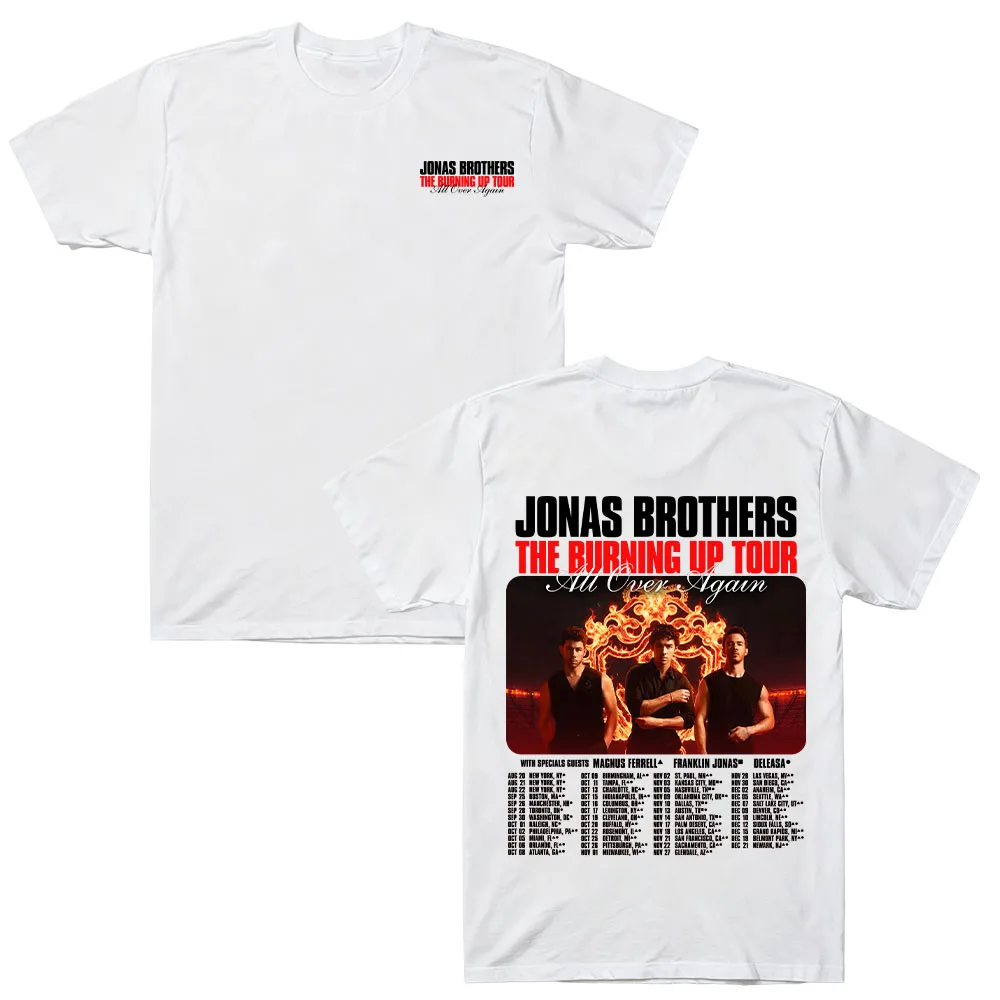 MSG Burning Up Tour Tee Jonas Band Brothers Vintage Graphic Print T Shirts Music Cotton Men Y2K New Streetwear Casual Women Tops