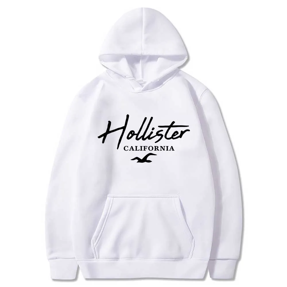 HOLLISTER Men\'s/Women Hoodie with Street Casual Sports Style Long Sleeve and  Fleece Sweatshirt for Autumn and Winter