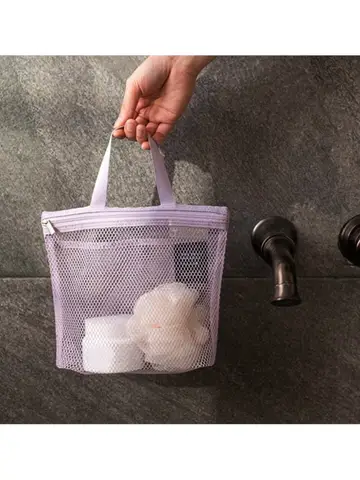 Mesh Makeup Toiletry Storage Bags Handbags Portable Travel Washing Body Shower Tools Organizer Hanging Cosmetic Organizer Pouch