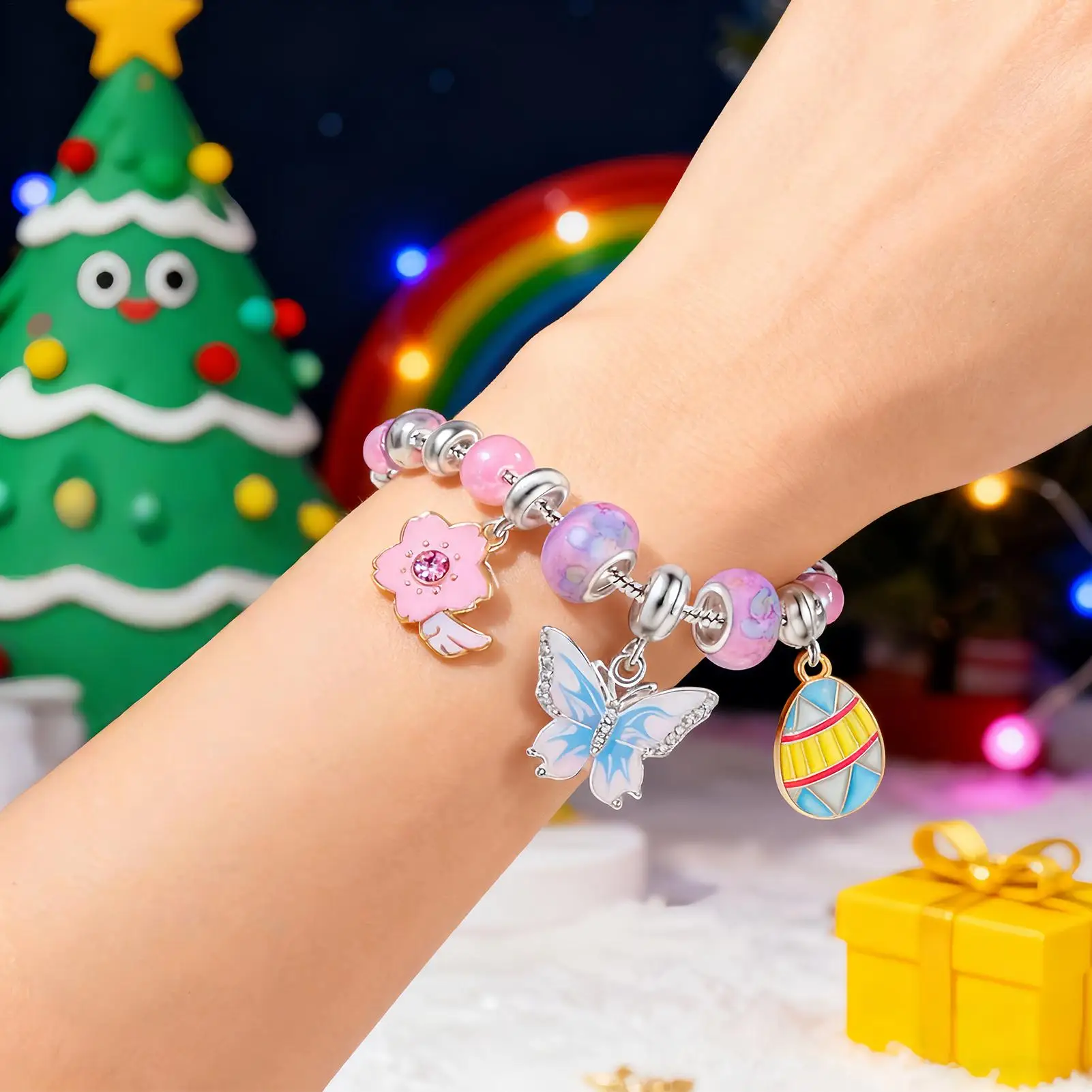 

Браслет, рождественский комплект для приключений, 24-дневный браслет «сделай сам», календарь обратного отсчета для девочек, коллекционные семейные собрания, чулки