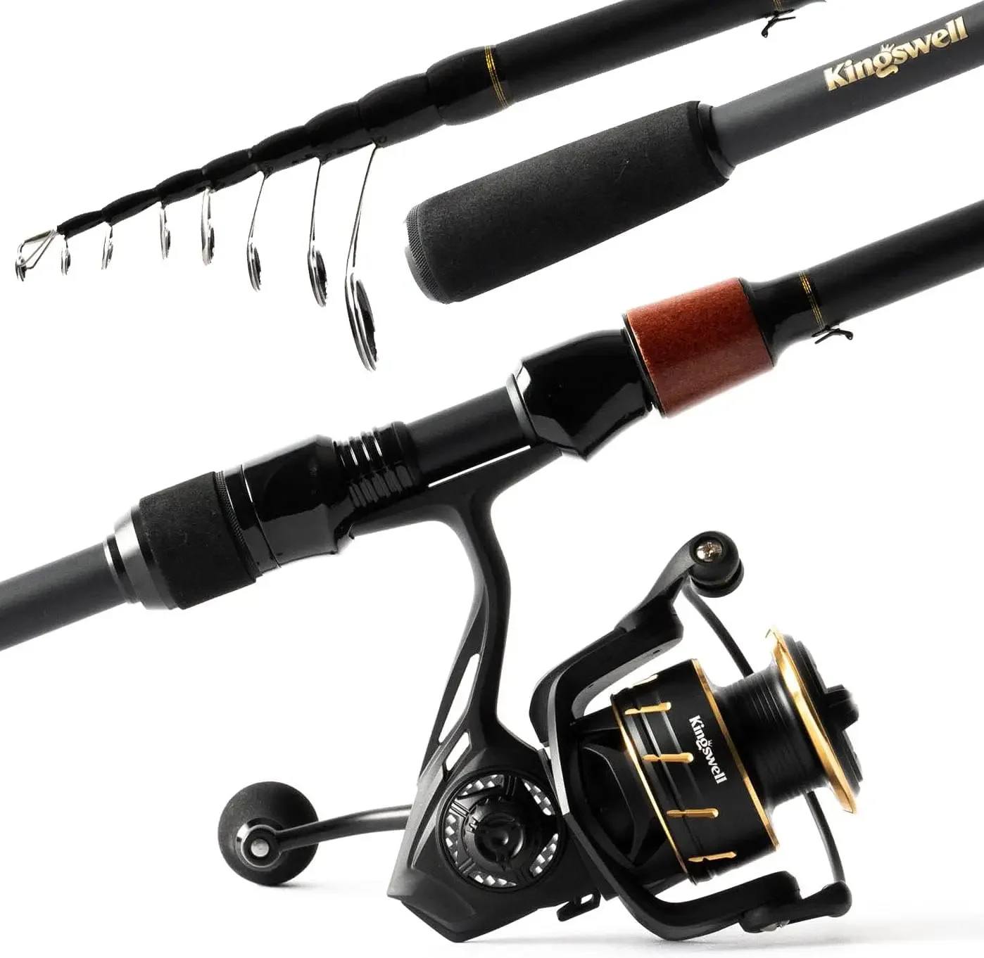 Telescopic Fishing Rod and Reel Combo, Premium Graphite Carbon Collapsible Fishing Pole with Spinning Reel, Portable T