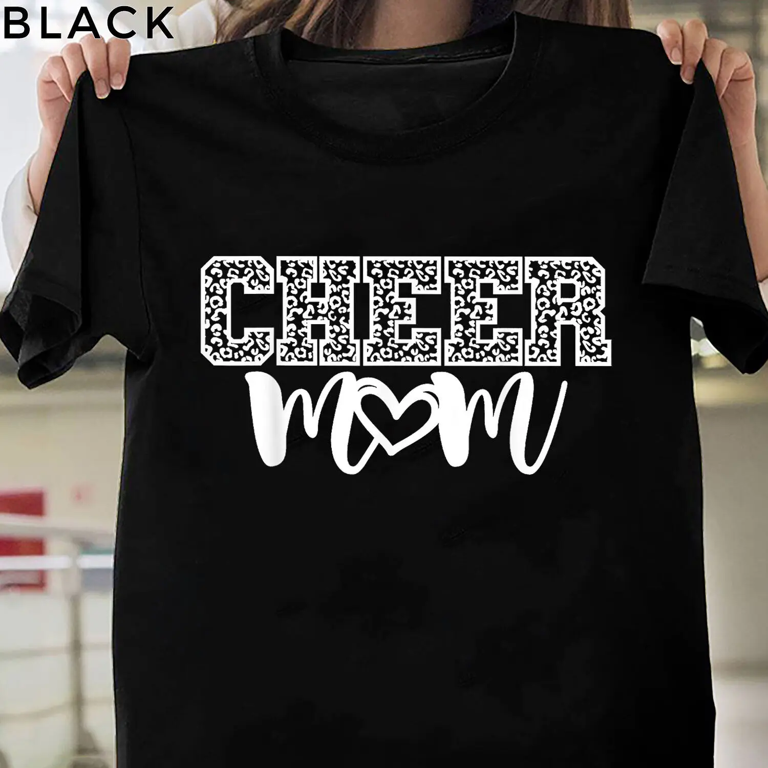 Cheer Mom Women Tee, Funny Cheerleading Mom T-Shirt for Her, Mother Cheerleader