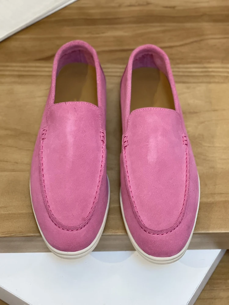 

Весенне-осенние модные повседневные универсальные лоферы на плоской подошве для женщин, однотонные, с круглым носком, в стиле пэчворк, с неглубоким вырезом