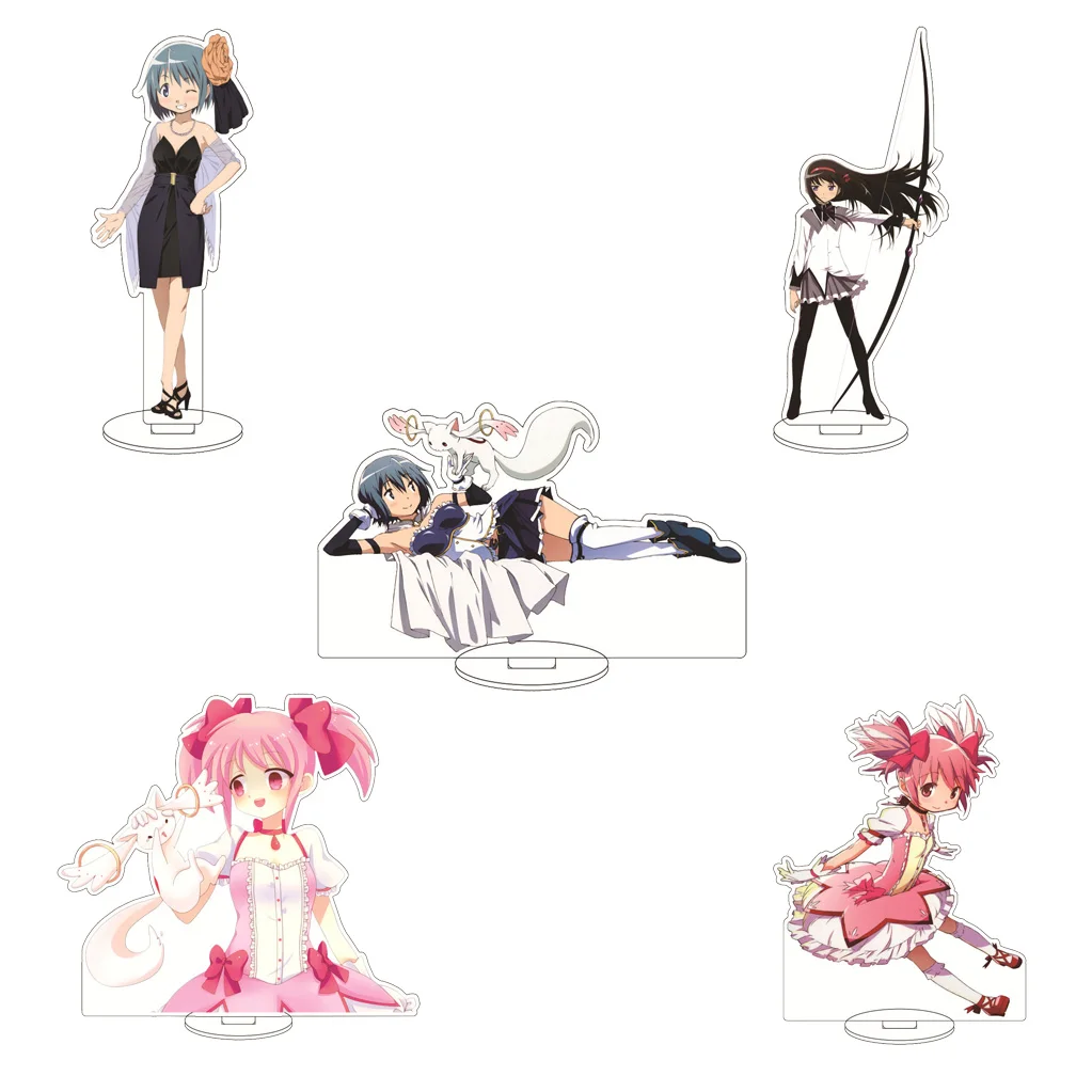 16CM Anime Puella Magi Madoka Magica Kaname Madoka Akemi Homura Miki Sayaka Tomoe Mami Cosplay Acryl-Figur Ständer Ornamente Geschenke