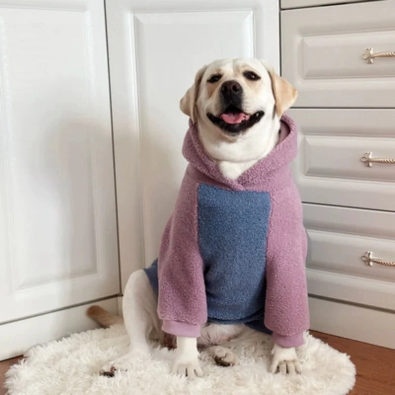 Dog Clothes Large Dog Winter Lamb Hair Clothes Labrador Gold Hair Thickened Clothes Large Dog Clothes