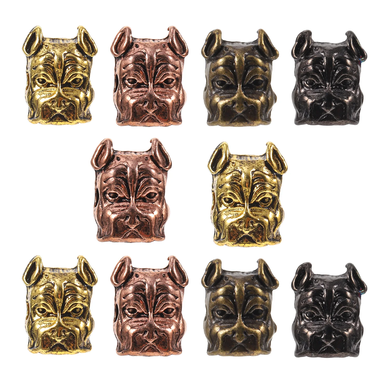 

10pcs Alloy Dog Head Spacer Beads Vintage Metal Charms for DIY Jewelry Making Bracelet Connectors Accessories