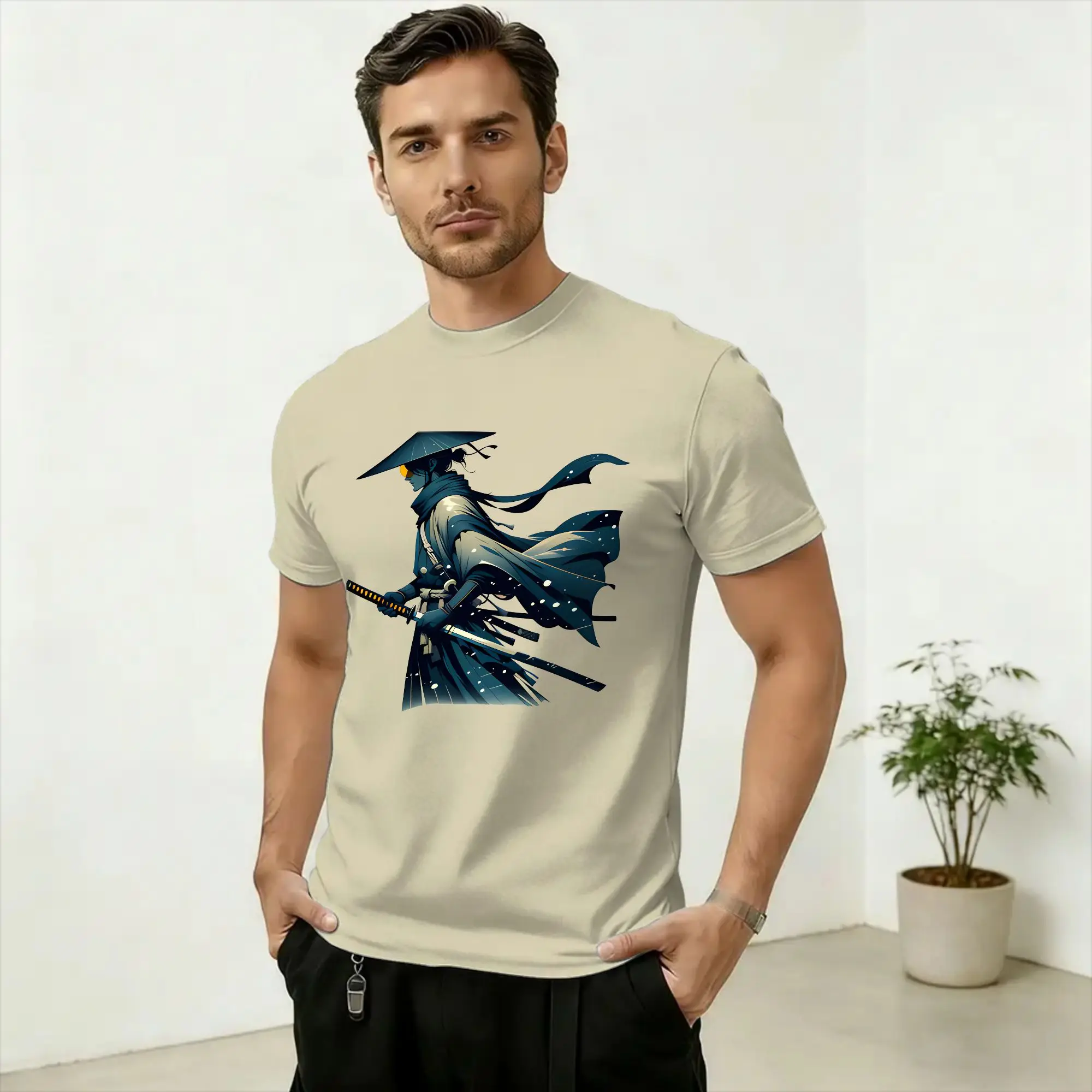 Blue Eye Samurai Art Merch T Shirt Men Cotton Novelty T-Shirt Crew Neck  Tee Shirt Short Sleeve Clothing Adult