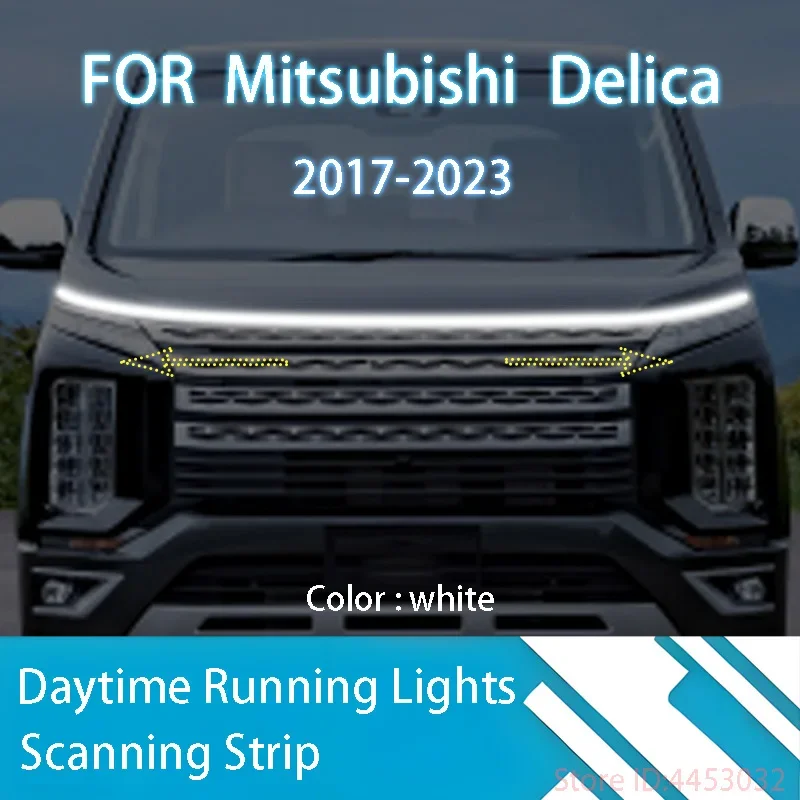 DRL Start Scan Strips Light FOR Mitsubishi Delica	2017-2023 New Car Hood Light  Decorative Ambient Lamp 12V 59 Inches Waterproof