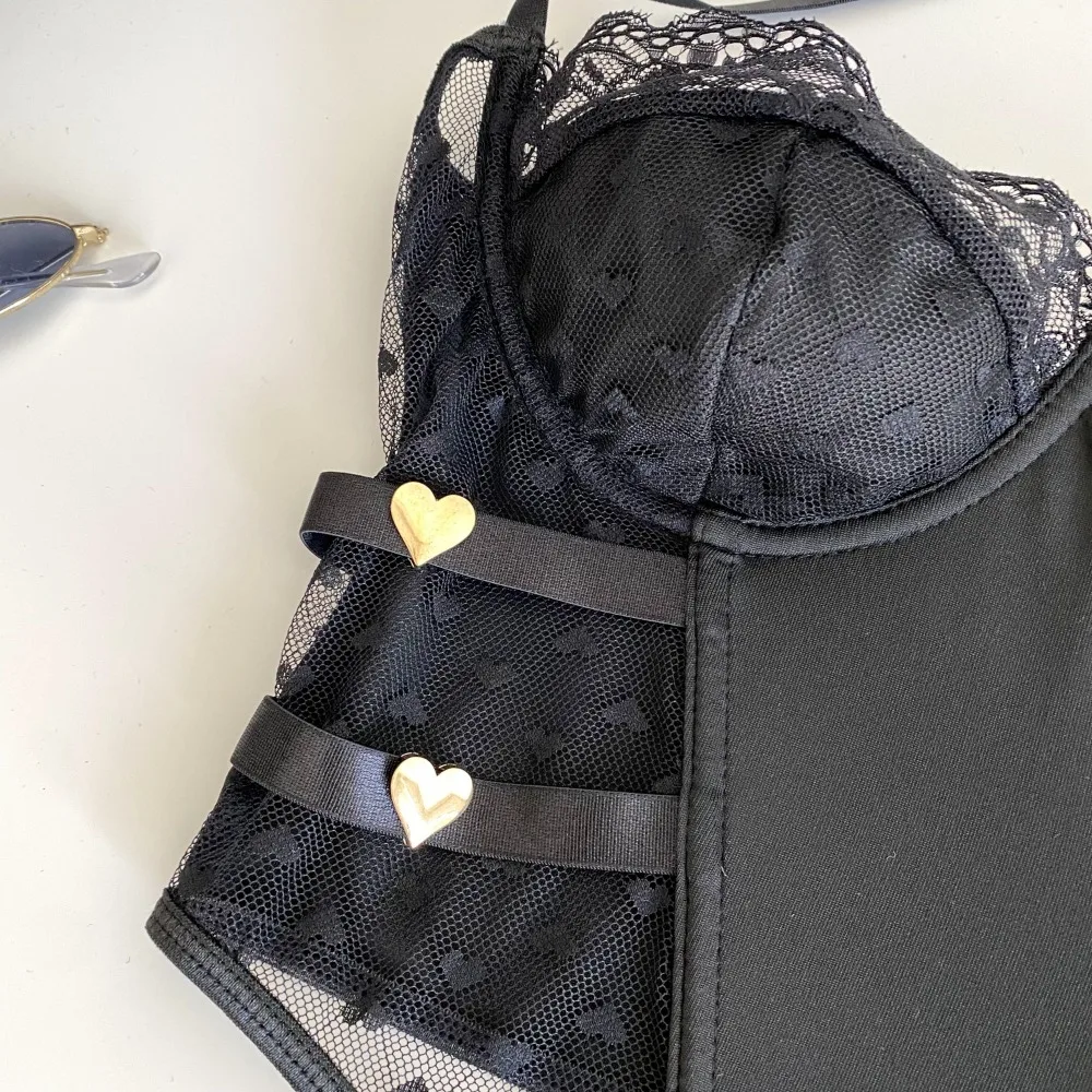 Chic Vintage halter lace sleeveless off shoulder Tank Top Korean Fashion autumn Women Sling Crop Top