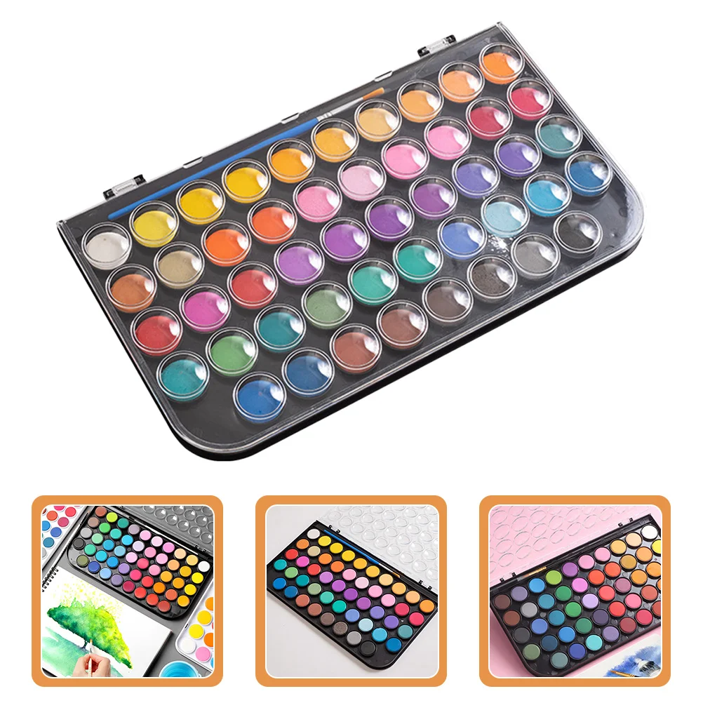 

1 Box Professional Watercolor Set Multi-Function Kit Kids Diy Coloring Supplies Portable Gouache Paint Set With Neon Mica Powder