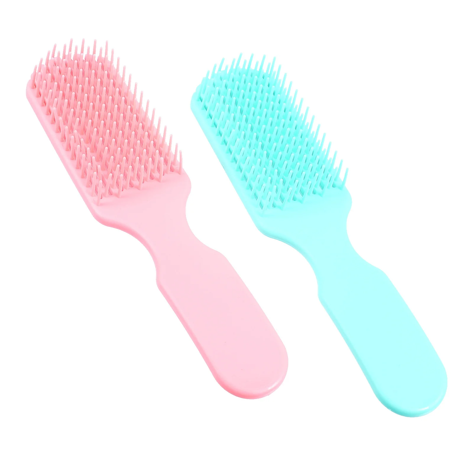 

2Pcs Hair Brush Massage Comb Plastic Detangling Scalp Care Tool Comfortable Grip for Wet Dry Hair Hairdressing Salon Home