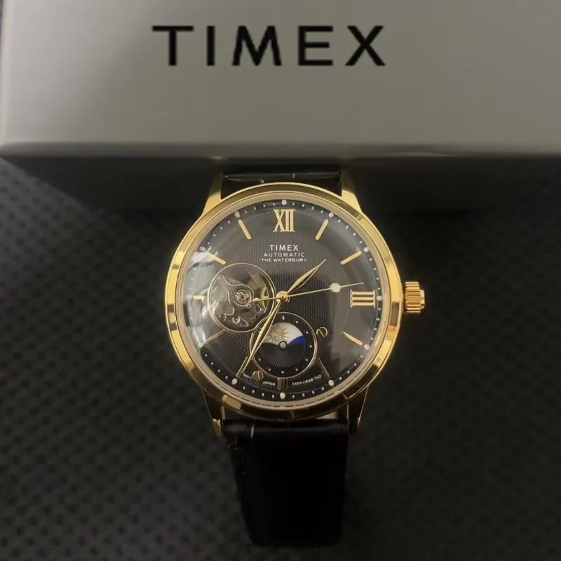 TIMEX Automatic Brand Men's Watch Luxury Leisure Multifunction Watches for Men Calendar  leather Strip Wristwatch