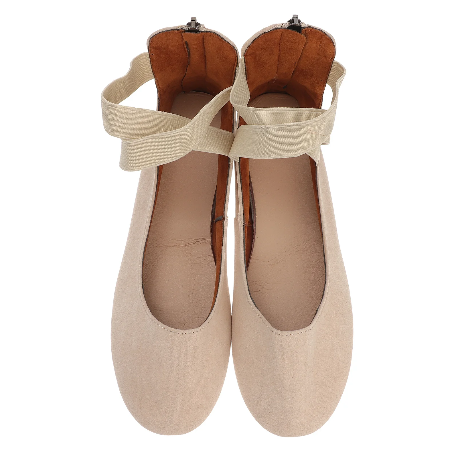 1 زوج أنيق وعصري المرأة حذاء كاجوال سهل الارتداء على أو خارج شقة وحيد المتسكعون البيج 41 8.5us 6Uk 40Eu 10.0215 بوصة