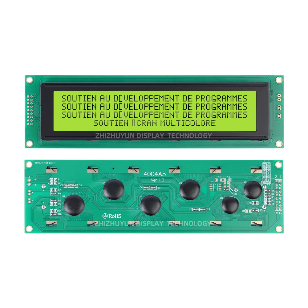 4004A5 European Character LCD Module Display Screen BTN Black Film LED Backlight ST7066U Controller