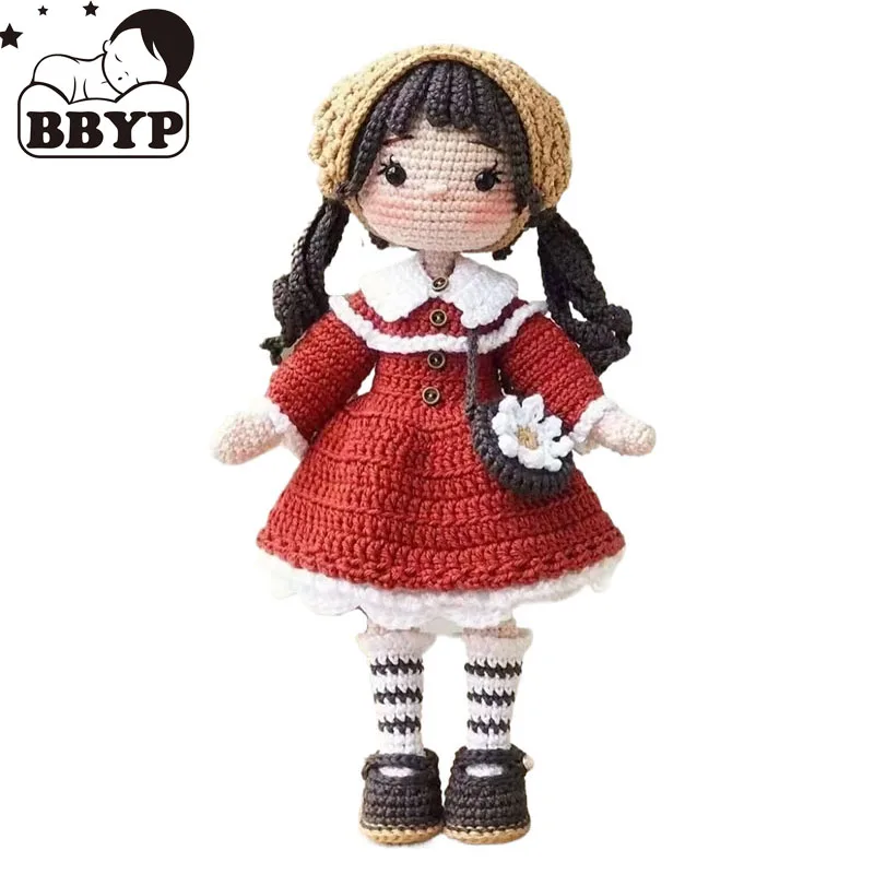 

Hand knitted doll crochet Jolie princess crochet doll home accessories pattern craft toys ornaments