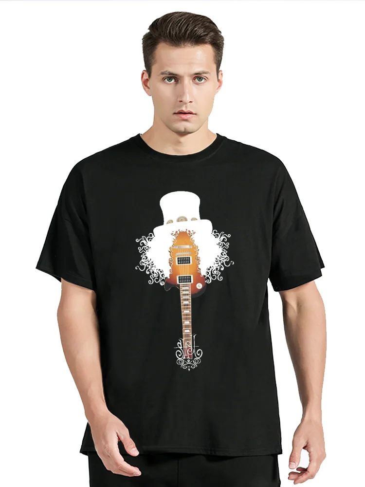 

Funny Slash Guitar Rock Band T-Shirt Men Casual Cotton T Shirt Men Clothing Oversized Graphic Tees Tops