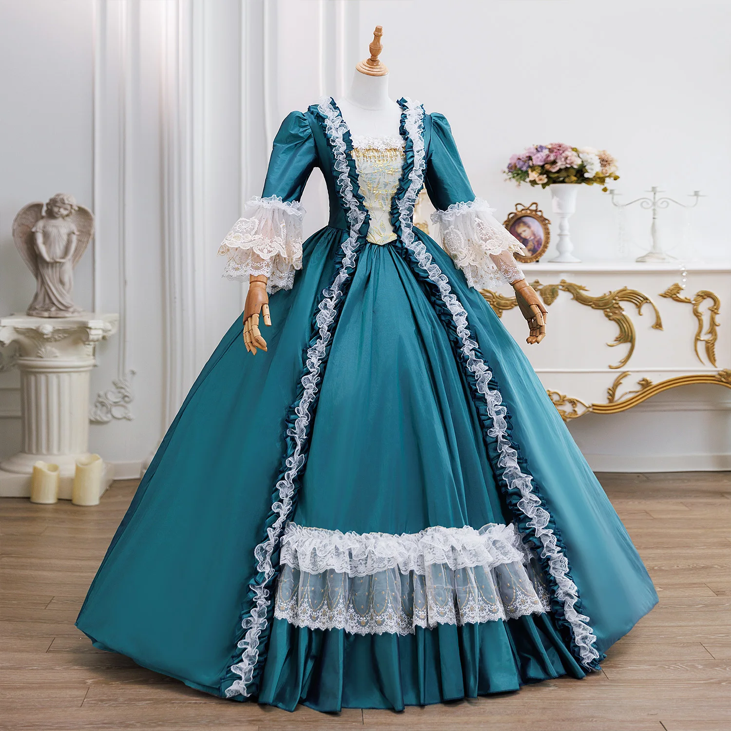 Abito da ballo medievale Abiti da sera barocchi Teatro Masquerade Marie Court Prom Abito storico da sfilata rinascimentale vittoriano