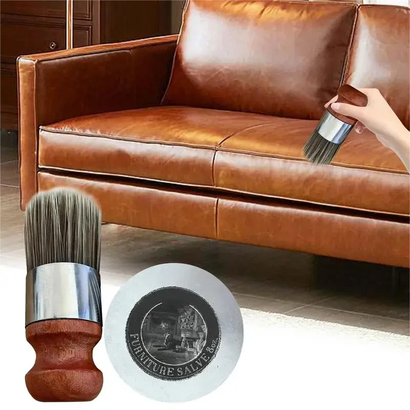 Wise Owl Furniture Salve with Brush Multipurpose Leather Wood Furniture Maintenance Oil Cream Natural Hydration Leather Cleaner