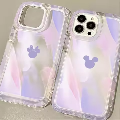 Colorful Mickey Minnie Phone Case For Samsung Galaxy S24 Ultra S23 S22 S21 FE S20 Plus Note 20 10 Pro A34 A54 A33 A53 Back Cover