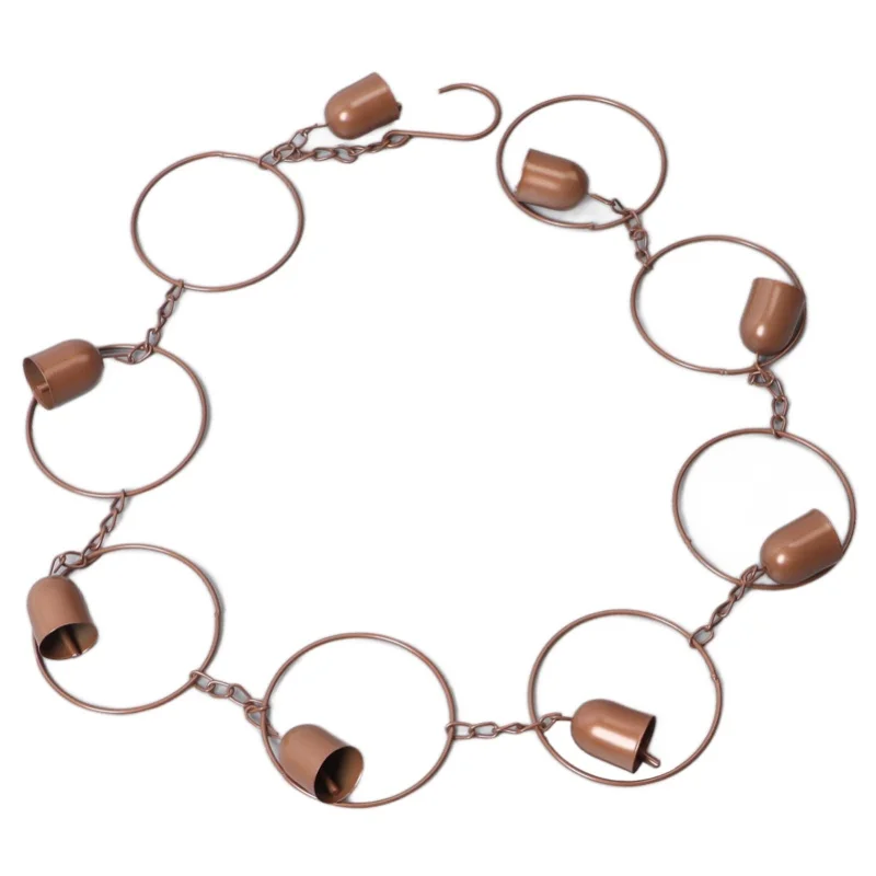 Hanging Rain Chime Metal Beautiful Sound Decorative Bell Shaped Rain Chain For Gutter Drainage