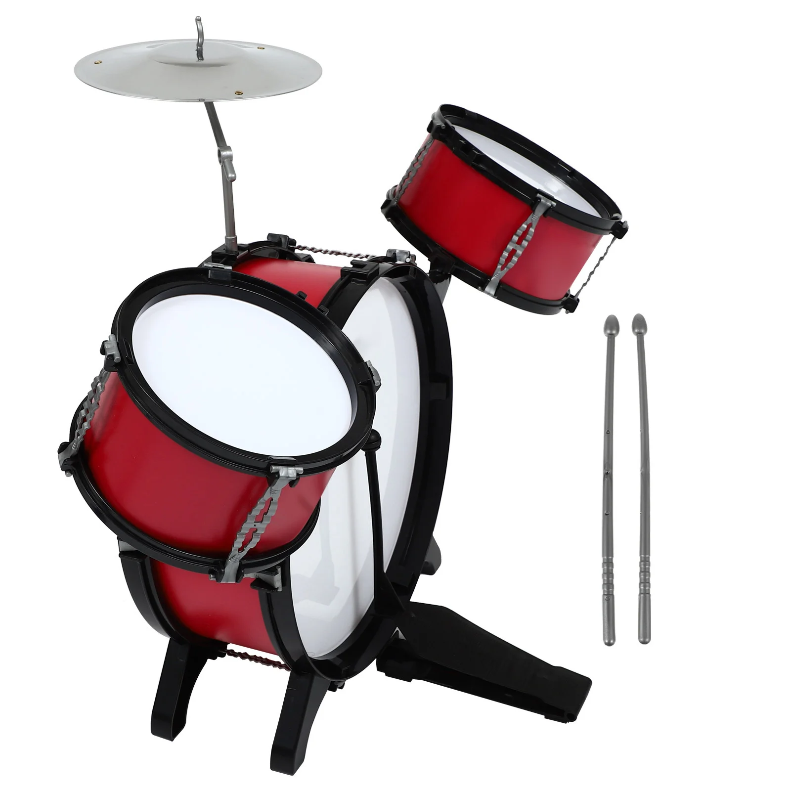 1Set Simulation Drum Set Kids Educational Music Instrument for Early Learning Brain Development Safe Smooth Design Child Drum