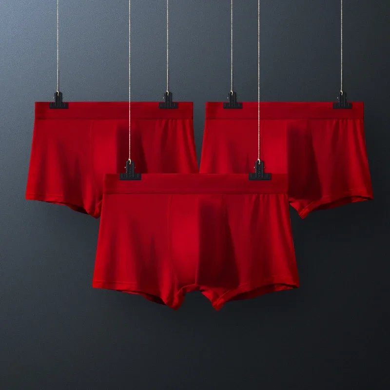 Men's underwear Men's boxers This man's gift is a pig red wedding thin boxers bottom shorts