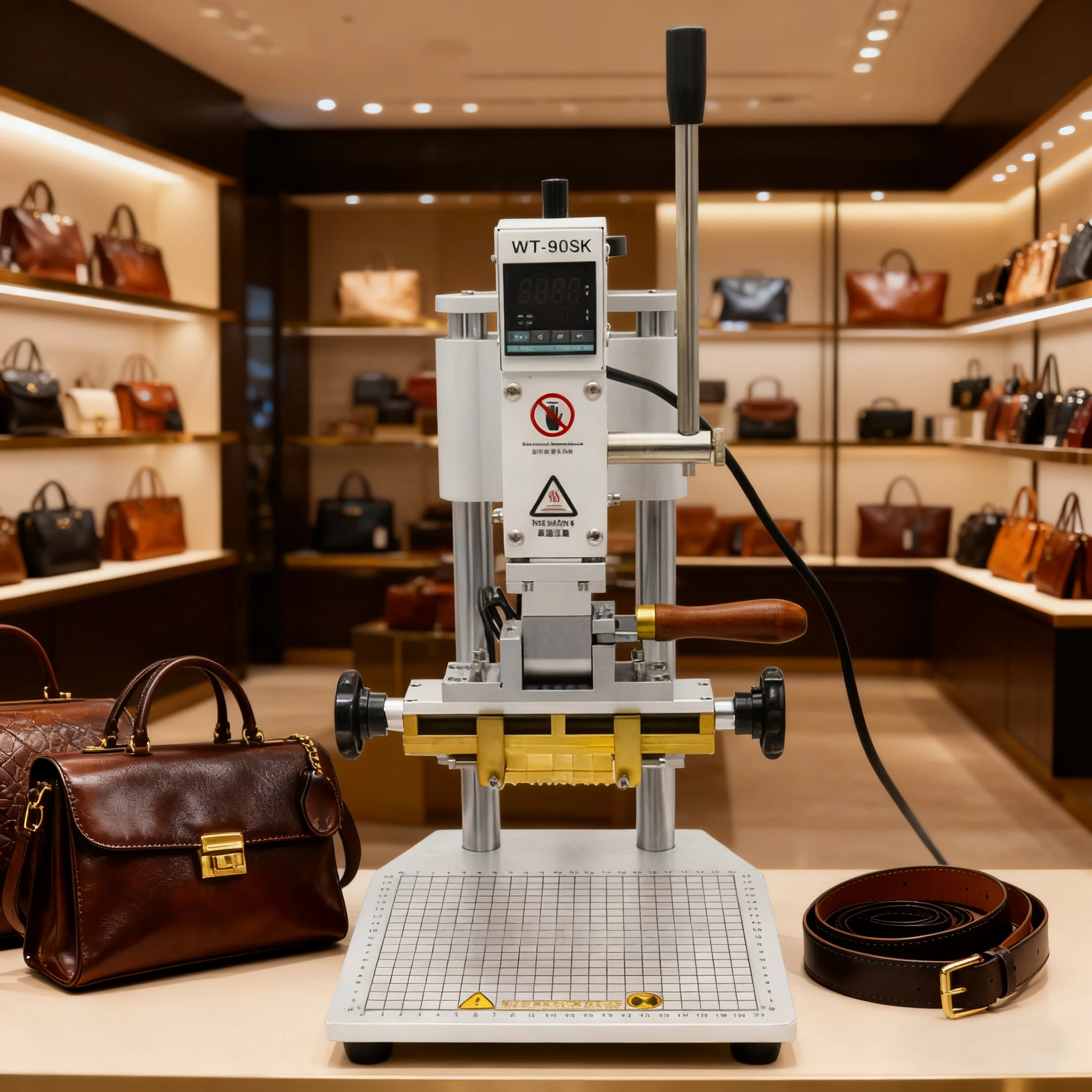Hot Stamping Machine Leather Wood Embossing Manual Hot Stamping Machine DIY Logo Embossing Machine for Wallet Luggage Tags