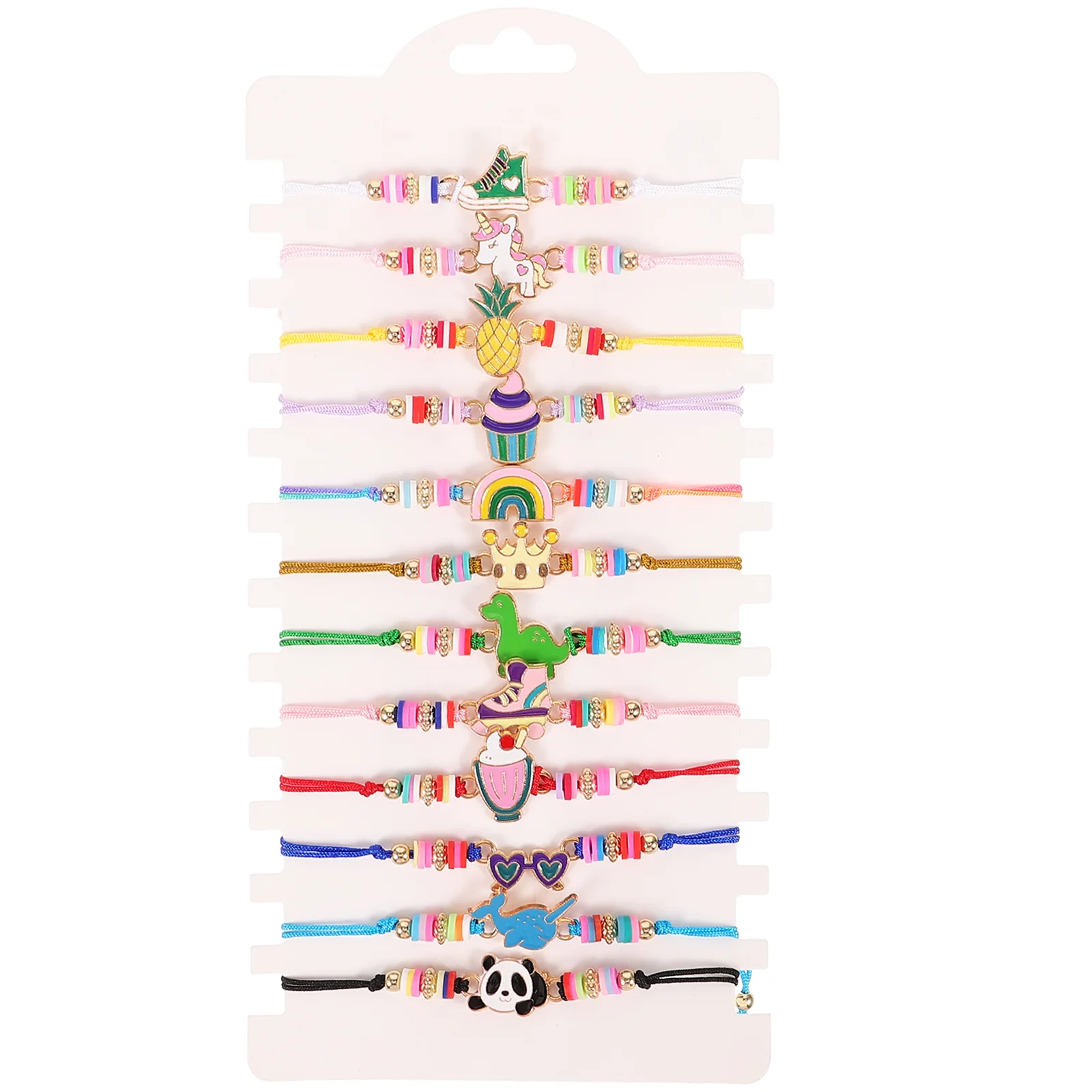 12 Pcs Bracelet Variety Child Toddler Polymer Clay Polyester Kids Beaded Bracelets