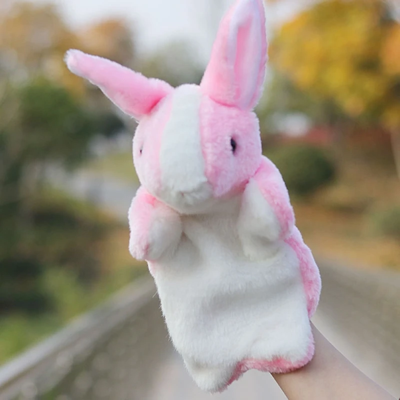 Bunny Hand Puppets 12” Soft Plush Stuffed Animal Rabbit Hand Puppet for Kids Perfect for Storytelling Teaching Preschool