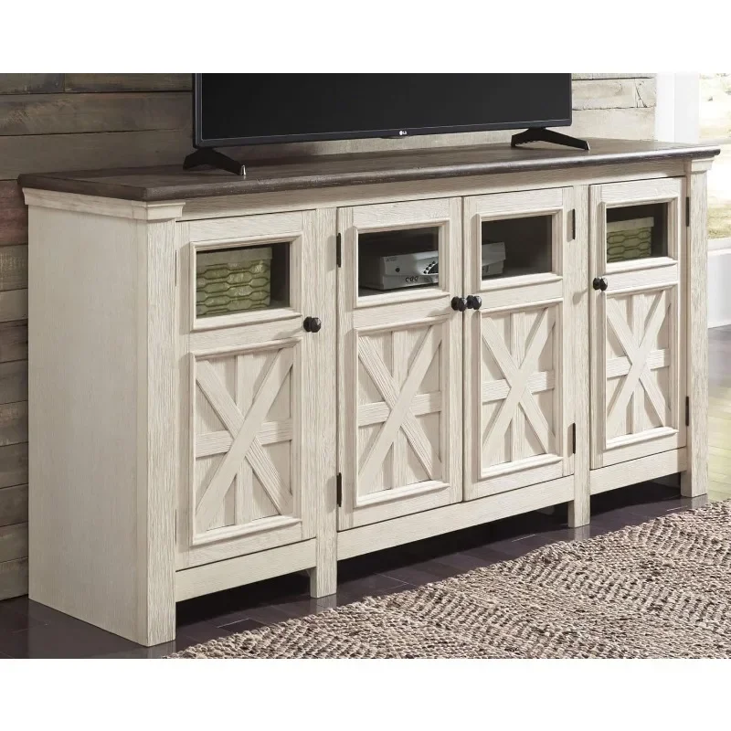 Signature Design by Ashley Bolanburg Two Tone Farmhouse TV Stand, Fits TVs up to 72