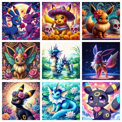 Pokemon Umbreon Eevee 5d Full AB Diamond Painting Kits Fantasy Eevee Cartoon Animals Mosaic Cross Stitch Home Decor Gift