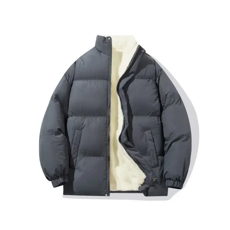 Winter Jacket Men Streetwear Fleece Parkas Coat Male Loose Bubble Jacket Warm Stand Collar Coats Unisex Puffer New Clothes