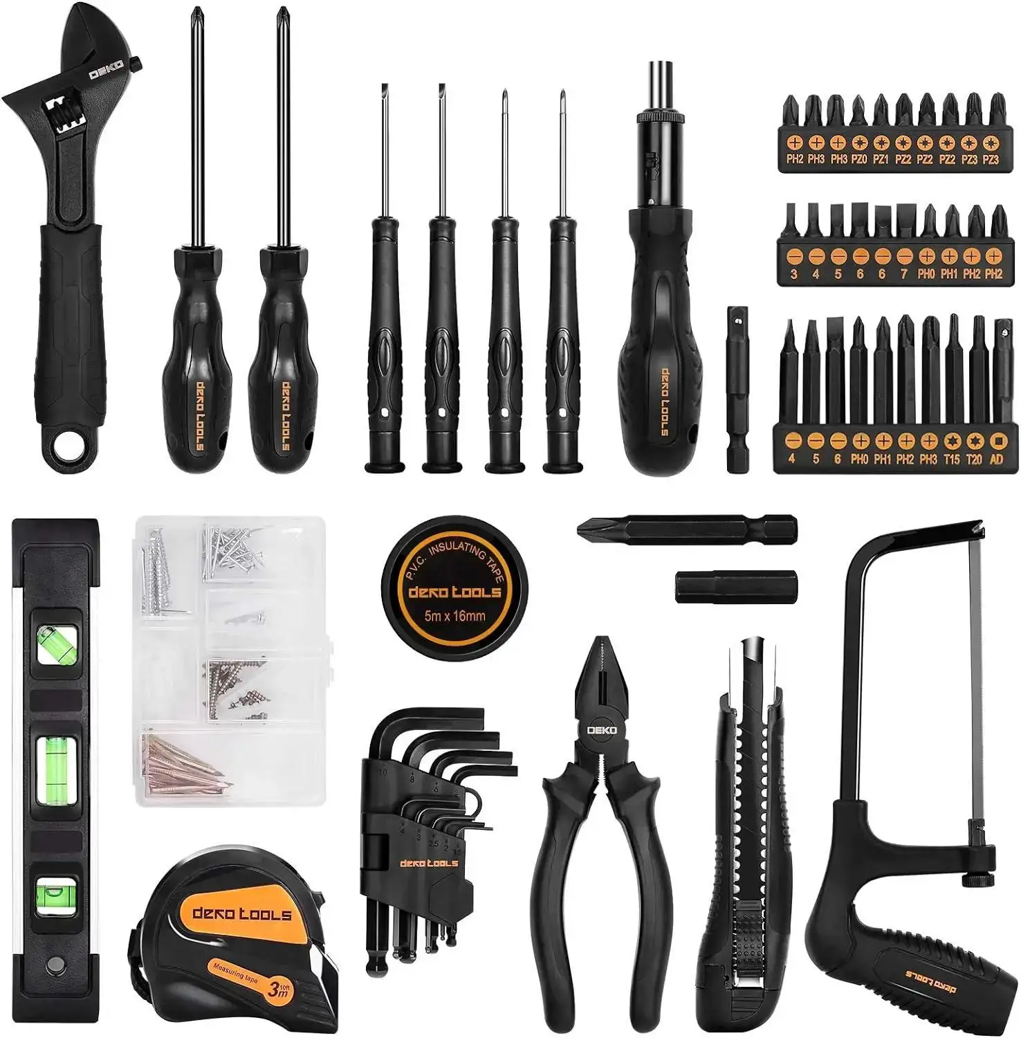 218-Piece General Household Hand Tool kit, Professional Auto Repair Tool Set for Homeowner, General Household Hand Tool